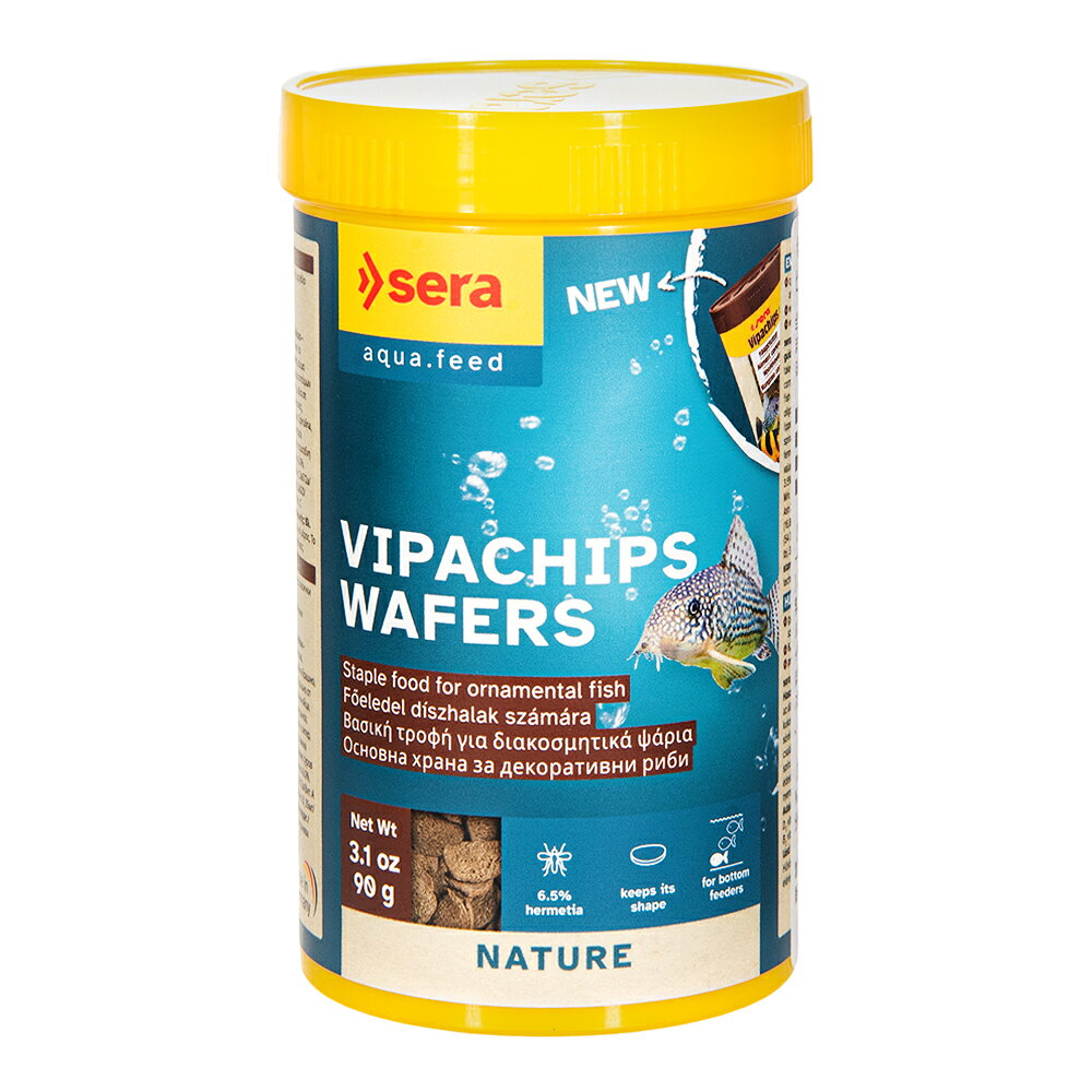 メーカー：セラジャパン底層魚向けの沈下性チップスタイプの主食フード！sera　ビーパチップス　WAFERS　90g対象コリドラス・ローチなどの底層魚タイプ沈下性チップス特長●コリドラスやローチなど、底層摂食性の観賞魚に適した主食チップスフードです。 ●素早く沈み、長時間水底で形状を維持するため底層魚が食べやすい設計です。 ●タンパク質源として昆虫ミール（6．5％）を使用しています。 ●天然成分とプレバイオティクスをバランス良く配合しています。 ●人工着色料・防腐剤不使用です。 ●水中でも安定して形状を保ち、水を濁らせにくいフードです。 内容量90g原材料魚粉、小麦粉、コーンスターチ、小麦胚芽、昆虫ミール（6．5％）、魚油、ビール酵母、全卵粉末、粉乳、マンナンオリゴ糖（0．4％）、アルファルファ、イラクサ、パセリ、緑イ貝、海藻、パプリカ、スピルリナ、ほうれん草、ニンジン、ヘマトコッカス藻、ニンニク、フェヌグリーク種子、フェンネル種子、アニス種子 保証成分粗タンパク質：35．0％、粗脂肪：10．0％、粗繊維：3．5％、水分：6．0％、粗灰分：6．5％生産国ドイツ与え方●目安として、短時間で食べられる量を1日1回〜2回給餌してください。 ● 飼育魚の食性に応じて、他の餌と併用し、週1日は絶食日を設けることをお勧めします。ご注意※本品は底層観賞魚用です。目的以外の用途では使用しないでください。 ※ご使用後はしっかりと蓋を閉めて、乾燥した冷暗所に保管をしてください。また、開封後はなるべく早く使い切ってください。 ※商品デザインは予告なく変更される場合があります。予めご了承ください。セラ　プランクトンタブズ　Nature　100ml（275粒）　淡水・海水用　コリドラス　餌セラ　キャットフィッシュチップス　Nature　250ml（110g）　プレコ　タブレットセラ　フィッシュビタミンMIX　15ml　熱帯魚　淡水・海水用　ビタミン添加 … セラ　ビーパチップス　WAFERS　90g　コリドラス　ローチ　底層魚　淡水魚　餌　4001942545723　20260724　y26m07　cngc　sera_all　アクアリウム用品　アクアリウム　_aqua　アクア用品　セラジャパン　主食　淡水魚　淡水　雑食　セラフード　sera_fishfood　エサ　フード　ご飯　ゴハン　チップスフード　プレバイオティクス　昆虫ミール　タンパク質　たんぱく質　人工着色料不使用　防腐剤不使用　沈む餌　沈む　観賞魚　熱帯魚　スピルリナ■この商品をお買い上げのお客様は、下記商品もお買い上げです。※この商品には付属しません。■セラ　プランクトンタブズ　Nature　100ml（275粒）　淡水・海水用　コリドラス　餌セラ　キャットフィッシュチップス　Nature　250ml（110g）　プレコ　タブレットセラ　フィッシュビタミンMIX　15ml　熱帯魚　淡水・海水用　ビタミン添加