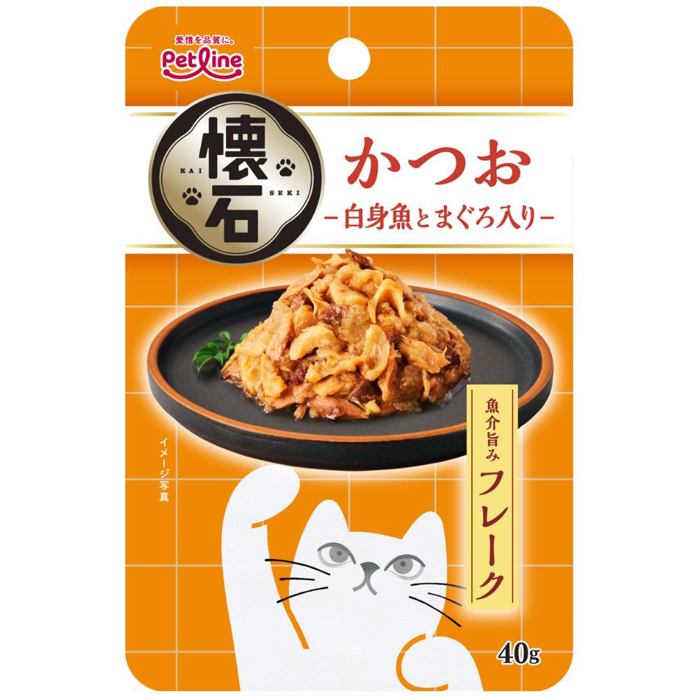 懐石レトルト　フレーク　かつお　白身魚とまぐろ入り　40g×72　猫　キャットフード　パウチ　関東当日便