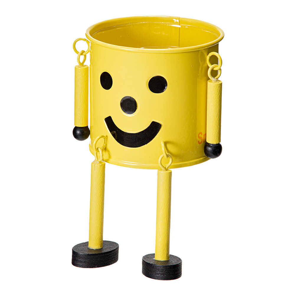 鉢 ブリキマン イエロー S 穴あり 関東当日便