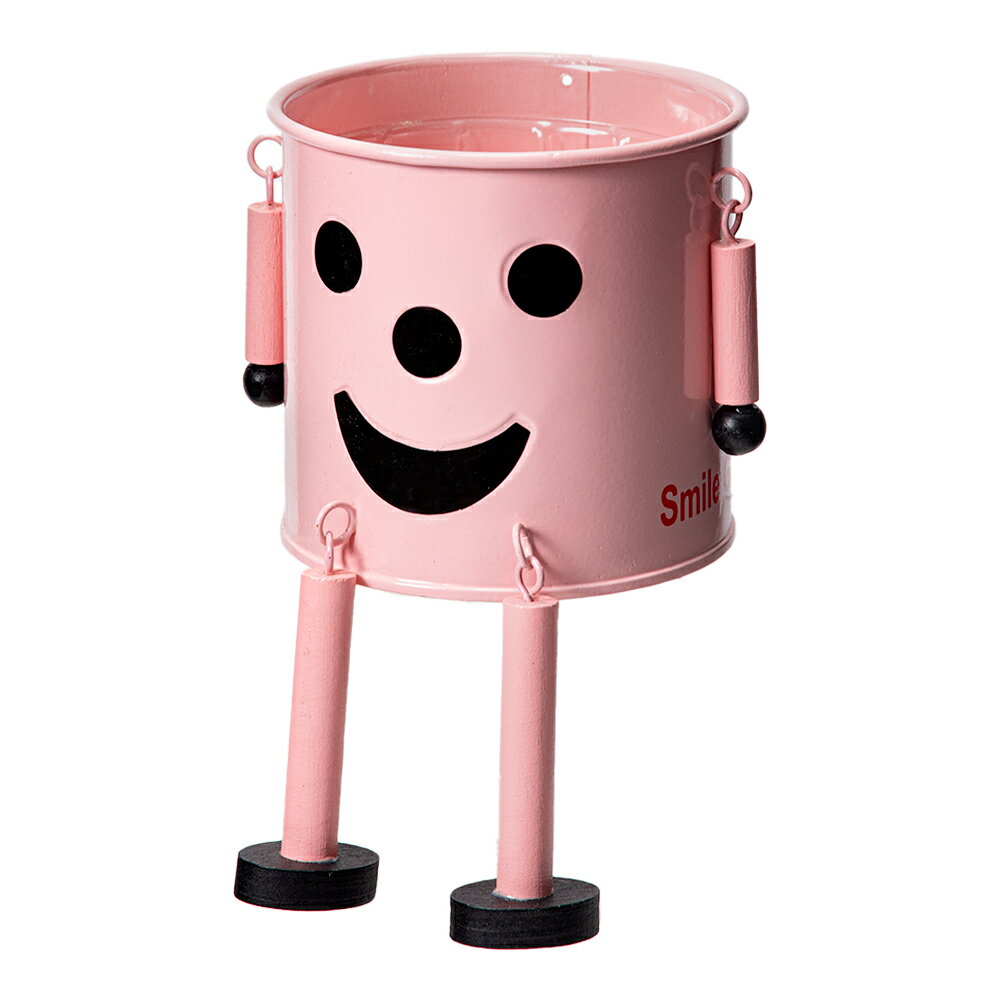 鉢 ブリキマン ピンク M 穴あり 関東当日便