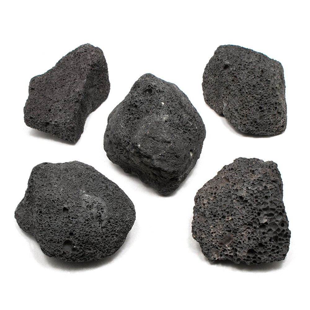 形状お任せ 黒溶岩石 Mサイズ（約13～18cm） 5個 アクアリウム レイアウト素材 溶岩石 関東当日便
