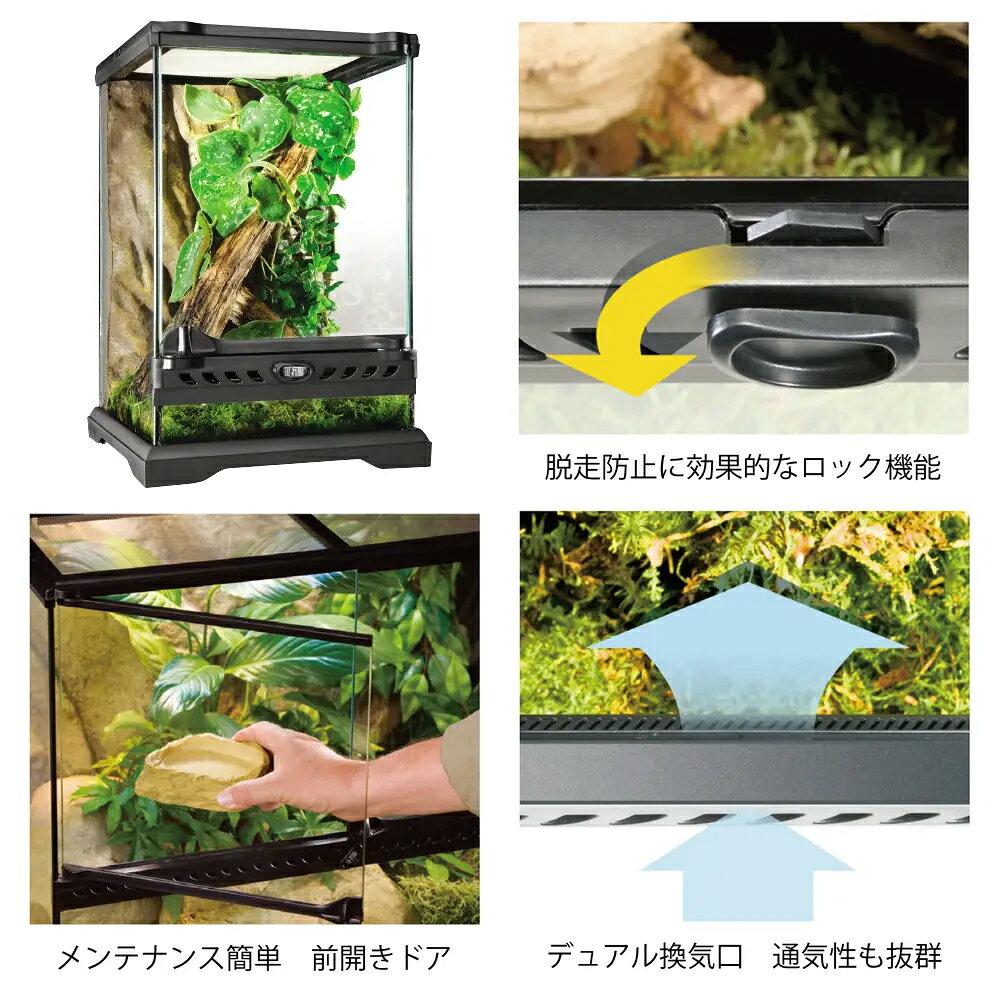 爬虫類ケージ　GEX　エキゾテラ　グラステラリウム　ナノ（W21．5×D21．5×H33．0cm...