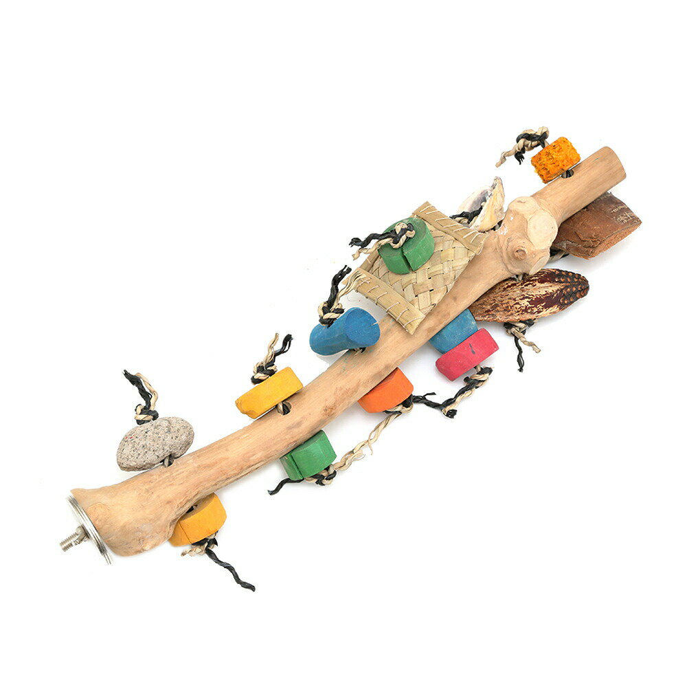 大型インコ＆オウム用　タコの木おもちゃ付きパーチ　Mサイズ　バードトイ　関東当日便