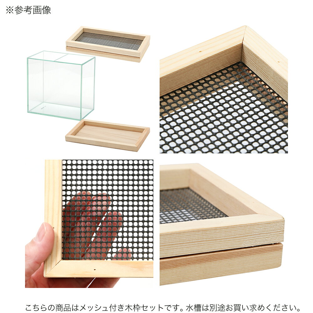 グラステリアフィット200用　メッシュ付留め切り加工木枠セット（杉）　爬虫類　飼...