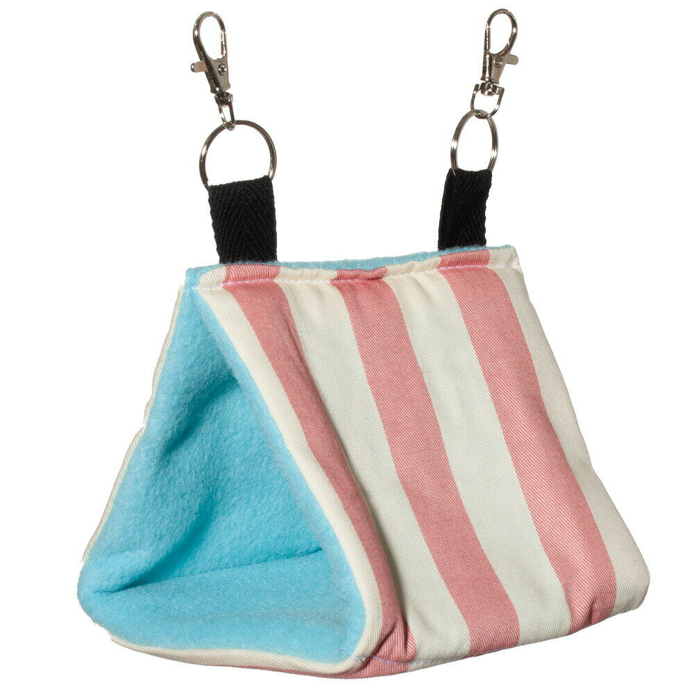 バードテント 小 ピンクストライプ×ブルー 小型インコ 関東当日便