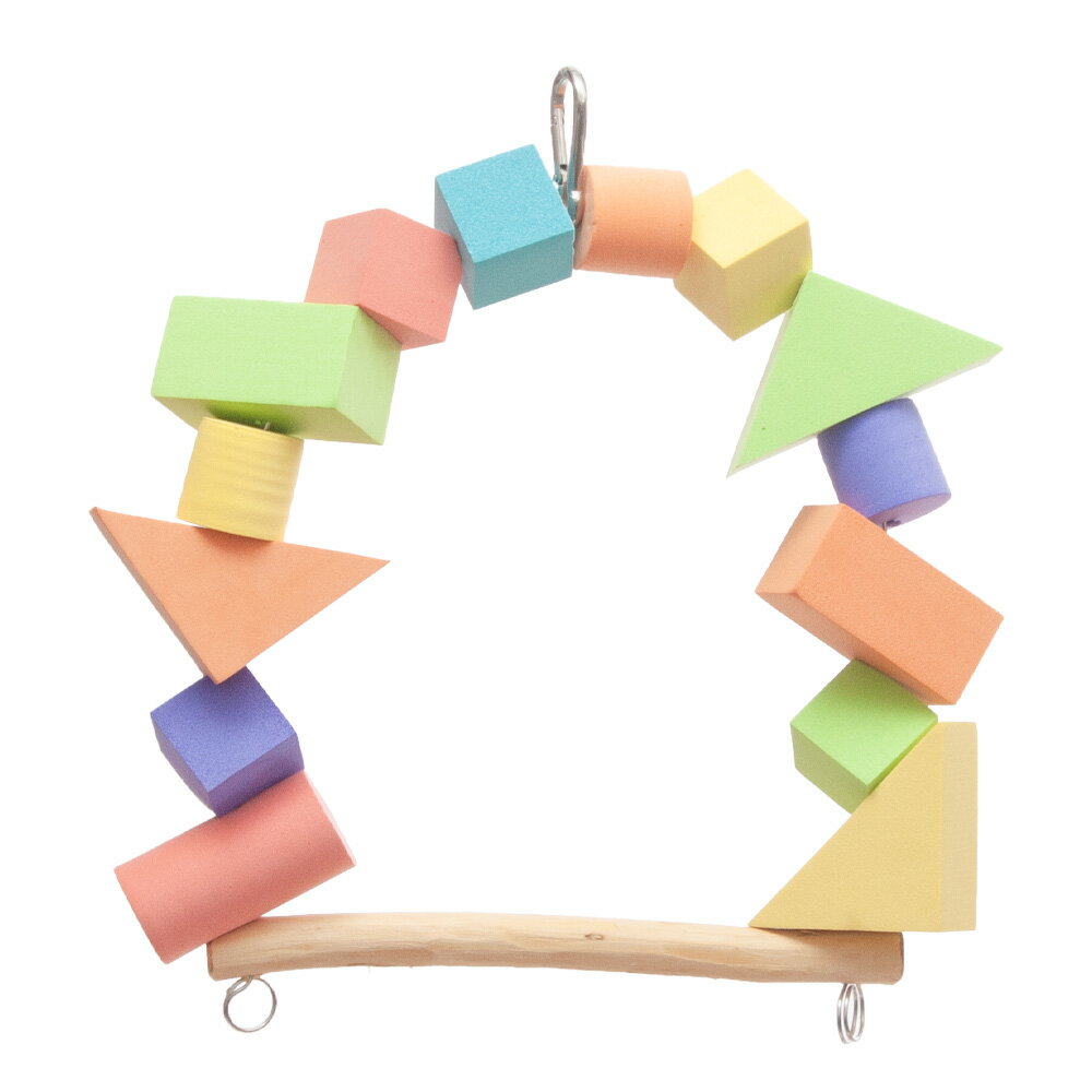 インコ用 カラフルブロックブランコ 色形状おまかせ 関東当日便