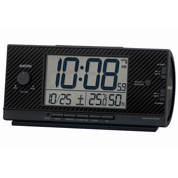 【正規品】SEIKO セイコー クロック NR539K 大音量 電波デジタル目覚まし時計 温湿度計 ライデン