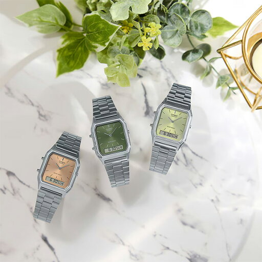 【BOXなし】CASIO カシオ 腕時計 海外モデル AQ-230A-3AMQY メンズ レディース STANDARD スタンダードチープカシオ チプカシ キッズ 子供 男の子 女の子 アナデジ カレンダー 防水 クオーツ 電池式 クォーツ