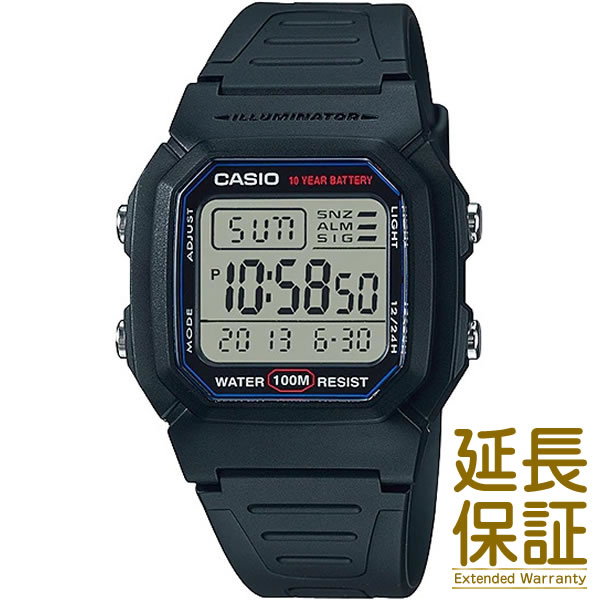 【BOX無し】CASIO カシオ 腕時計 海外モデル W-800H-1A メンズ STANDARD スタンダード チープカシオ チプカシ クオーツ キッズ 子供 男の子 女の子 デジタル 日付 カレンダー 防水 ブラック 黒