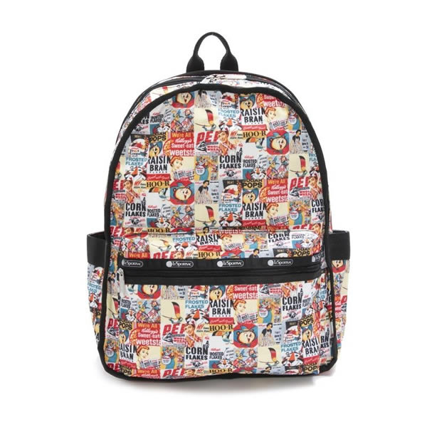 LeSportsac レスポートサック 3747-E504 レディース リュックサック バックパックROUTE BACKPACK RETRO CEREAL BOX