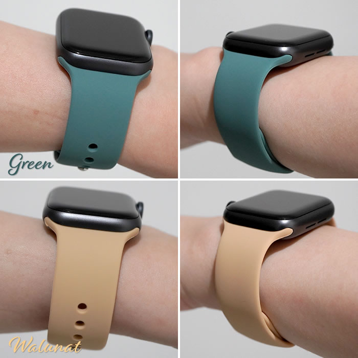 アップルウォッチ バンド シリコン ラバー 2本セット 単色 レディース専用 女性 くすみカラー ニュアンスカラー Apple Watch　38mm 40mm 41mm 42mm 44mm 45mm apple watch series 7 6 SE 5 4 3 2 1 かわいい レジャー 軽量 可愛い 無地 シンプルおしゃれ