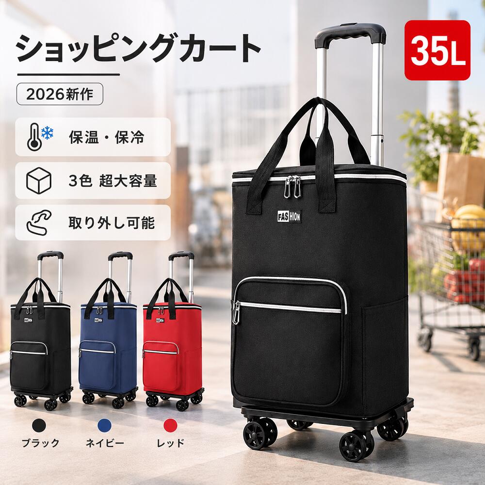 乐天商城 - 【2026新品】ショッピングカート 折りたたみ 大容量 4輪 軽量 保冷 保温 手推車 買い物カート キャリーカート 高齢者向け 静音 キャスター付き おしゃれ コンパクト 収納便利 日常買い物 アウトドア