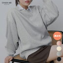 CHAN ME チャンミ 裏起毛スウェットプルオーバー レディース 24秋冬 全4色 クルーネック/ハイネック M/L/LL