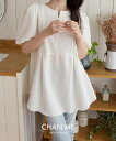 CHAN ME チャンミ ペプラムジャガードブラウス レディース 25春夏 全5色 M/L/LL