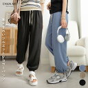 CHAN ME チャンミ ふくれジャガードジョガーパンツ レディース 24春夏 ブラック/ベージュ/ブルー M/L/LL