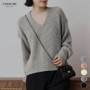 CHAN ME チャンミ Vネックショート丈ニット レディース 24秋冬 全5色 M/L/LL