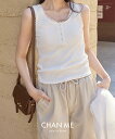 CHAN ME チャンミ ヘンリーネックレースタンクトップ レディース 25春夏 全4色 M/L/LL