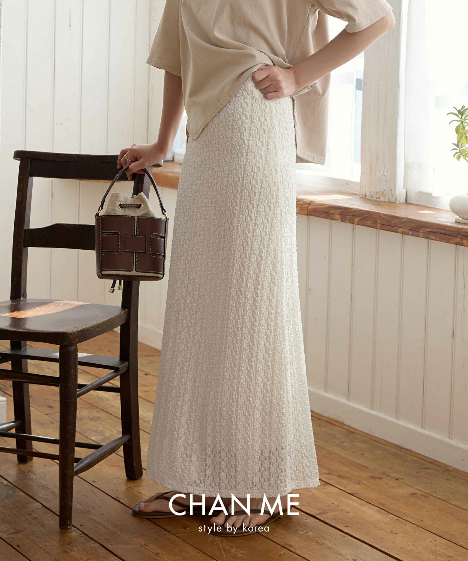 【MAX40%OFFクーポン！7/20 23:59まで】 CHAN ME チャンミ 花柄フレアースカート レディース 25春夏 裏地あり 全3色 M/L/LLのサムネイル