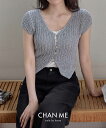 CHAN ME チャンミ サマーボタンニット半袖カーディガン レディース 25春夏 全3色 M/L/LL