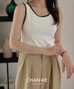CHAN ME チャンミ ラインリブタンクトップ レディース 25春夏 ホワイト ブラック M/L/LL