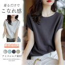 \期間限定:10%OFF/トップス レディース 春夏 半袖 ポンチ素材 ベーシック 無地 ドルマン オフィス カットソー オフィス プルオーバー レディース T...