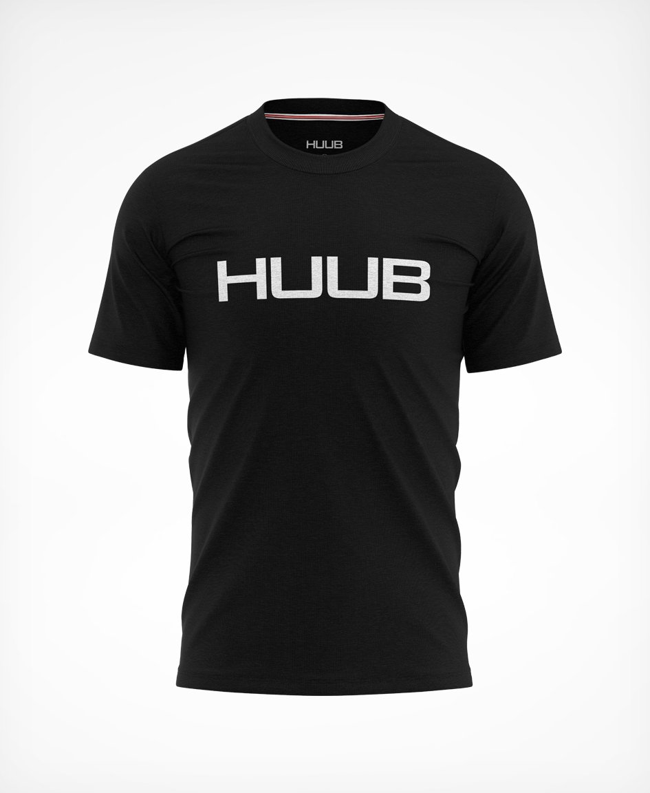  HUUB フーブ Tシャツ ステートメントロゴ Mens Statement Logo T Shirt Black ブラック 半袖 メンズ ユニセックス トライアスロン トレーニング マラソン トレラン バイク トレイルランニング ジム トライスーツ トライウェア トレーニングウェア hbmr17207