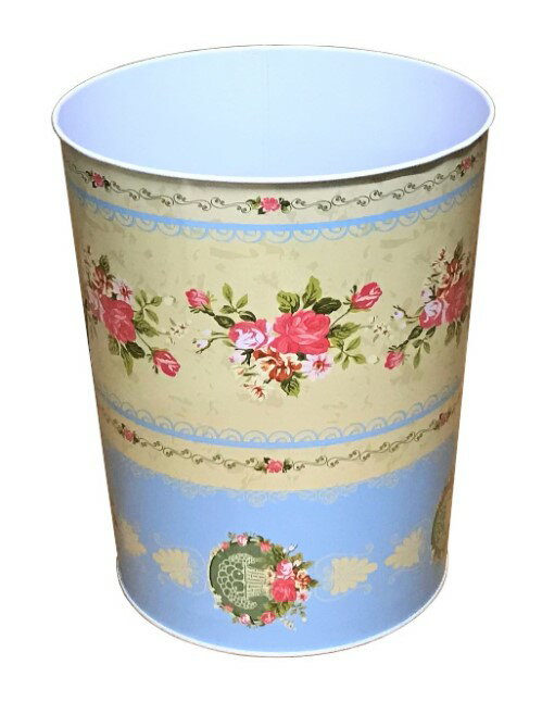 ダストボックス【イエロー】インテリア 雑貨 おしゃれ 花柄 壁掛け 小物 バラ ローズ かわいい 上品 薔..