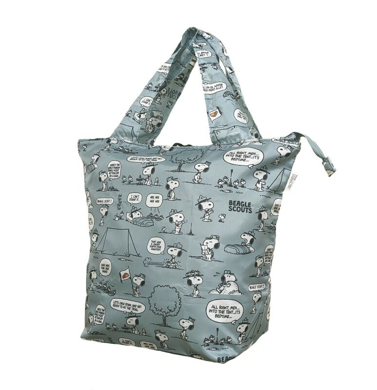 Tote Bag Type - スヌーピー　ファスナー付エコバッグM／グレイッシュグリーン【在庫あり即納可】【置き配可】
