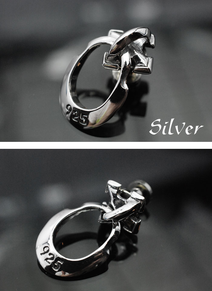 カスタムパーツ ドロップハンドル トチカン≪ゴシックデザイン　十字クロス シルバー 925 ドロップハンドル≫ウォレットチェーン【シルバーコンチョ】【 Silver925 】【楽ギフ_包装】【売れ筋】【メール便可】