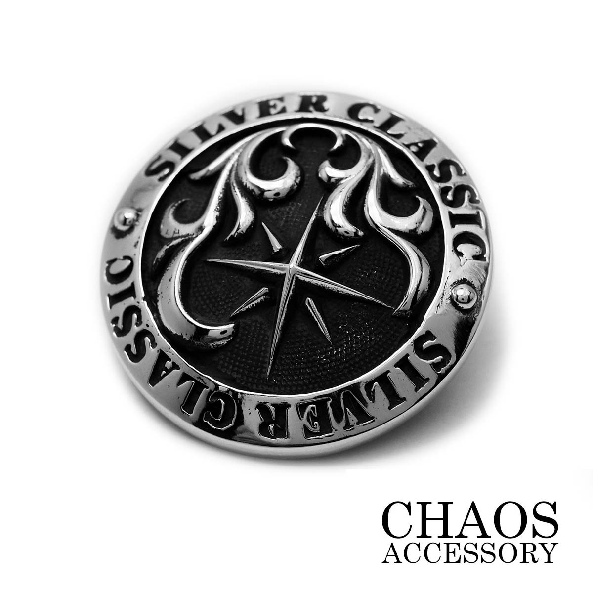 【サイズ33mm】カスタムパーツ コンチョ アクセサリー サンマーク アラベスク 唐草模様 ネイティブインディアンジュエリー モチーフ 合金製 コンチョ Mサイ...