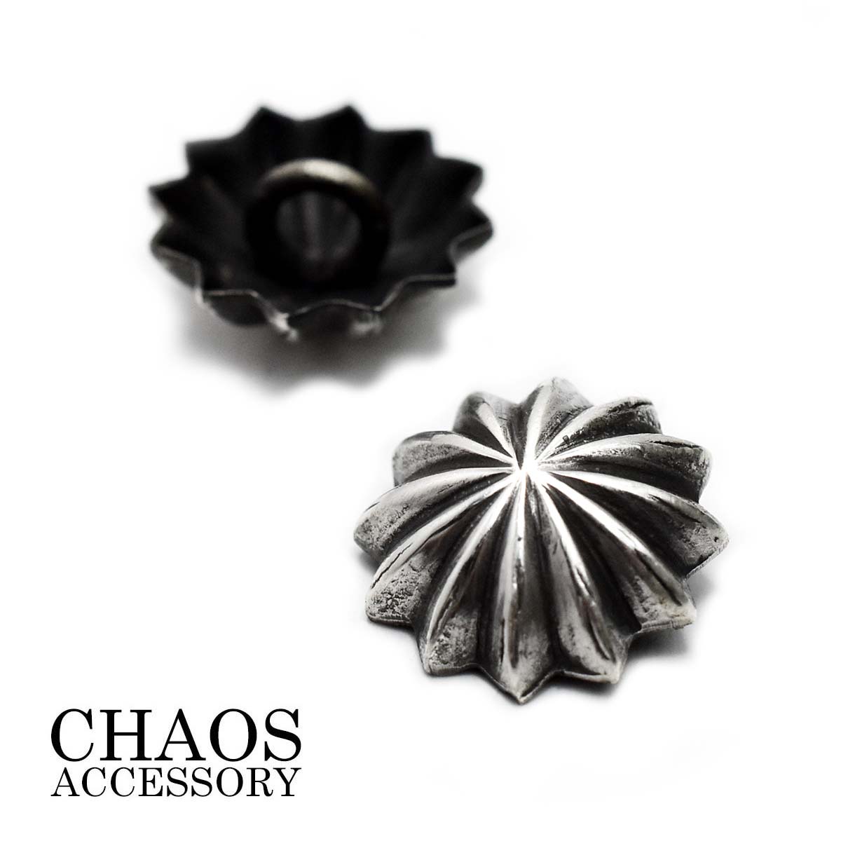 【ループタイプ】【直径15mm】ナバホ ネイティブアメリカン テイスト アポロ シェル ウニ コンチョ 15mm SSサイズ 小型コンチョ スターリング シルバ...