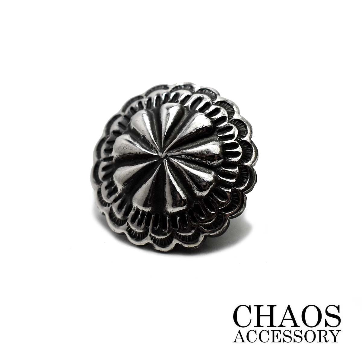 【直径15mm】ナバホ ネイティブアメリカン テイスト シールド アポロ シェル コンチョ 15mm SSサイズ 小型コンチョ 純銀 シルバー925 かわいい ...