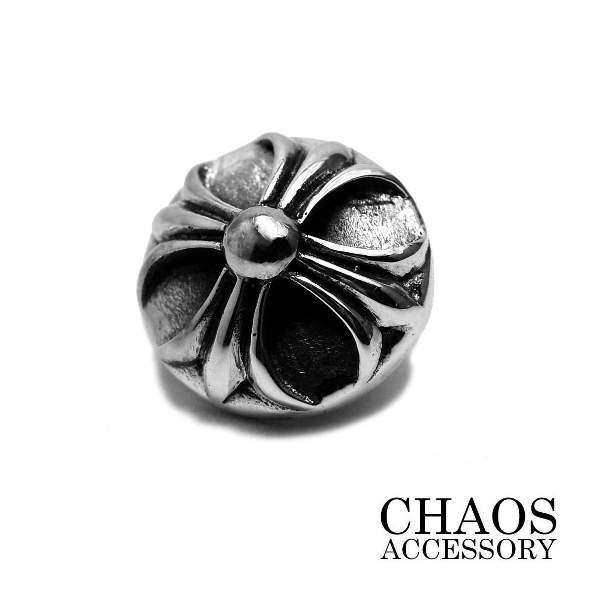 【直径17mm】ゴシッククロス クロスボール ハイドーム型 コンチョ 十字クロス 17mm Sサイズ 小型コンチョ スターリングシルバー シルバー925 かっこ...