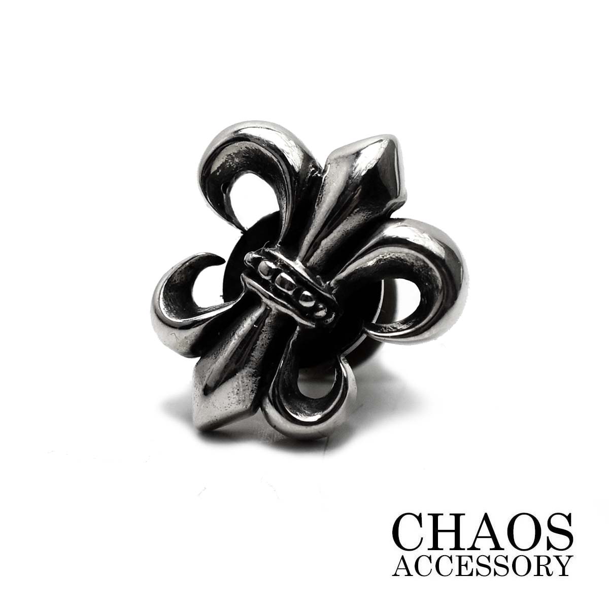 【17×15mm】ゴシック フレア リリー 百合の紋章 フルール・ド・リス モチーフ Sサイズ 小型コンチョ スターリング シルバー 925 かっこいい カスタ...