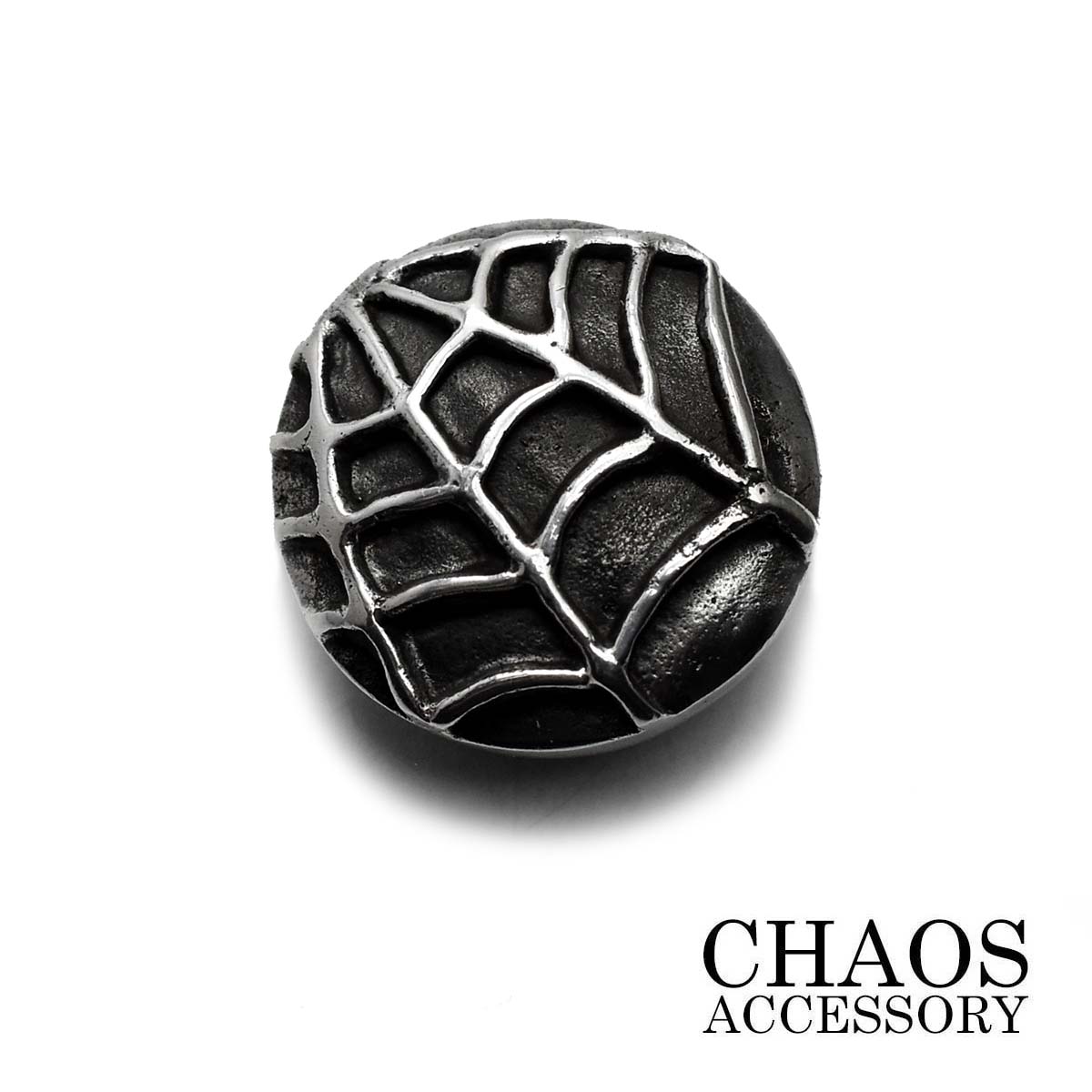 【直径19mm】蜘蛛の巣 スパイダーウェブ 西海岸 メキシカンテイスト タトゥー デザイン コンチョ 19mm Sサイズ シルバー925 かっこいい カスタムパ...