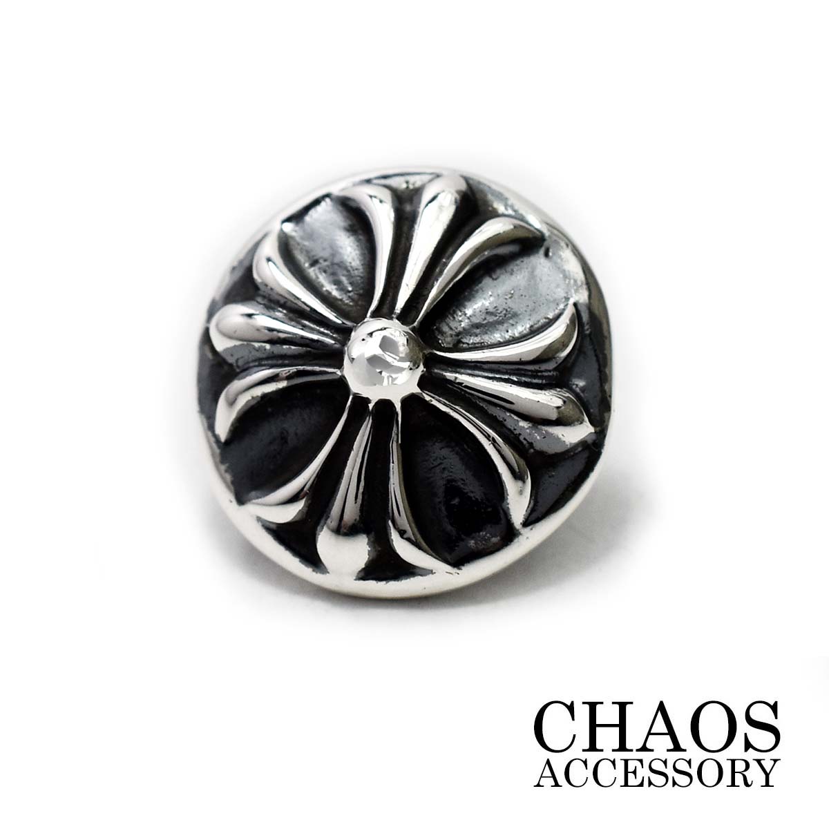 【直径17×18mm】ゴシッククロス クロスボール コンチョ 十字クロス Sサイズ 小型コンチョ スターリングシルバー シルバー925 かっこいい カスタムパー...