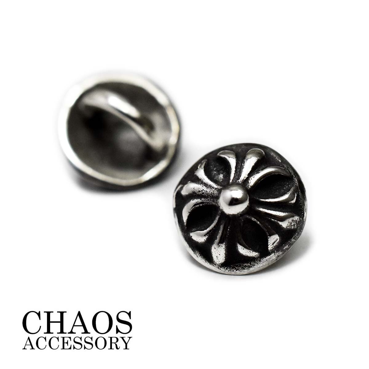 【ループタイプ】【直径8mm】 ゴシッククロス クロスボール コンチョ 十字クロス 8mm 極小 XSサイズ 小型コンチョ スターリング シルバー925 カスタ...