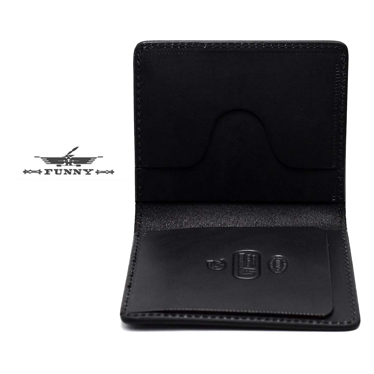 【FUNNY正規取扱店】【初代工場長作品】 FUNNY 財布 ファニー ウエスタンレザー クリップビルフォード ブラック 札バサミ 二つ折り財布 短財布 ショートウォレット カードケース マネークリップ パスケース