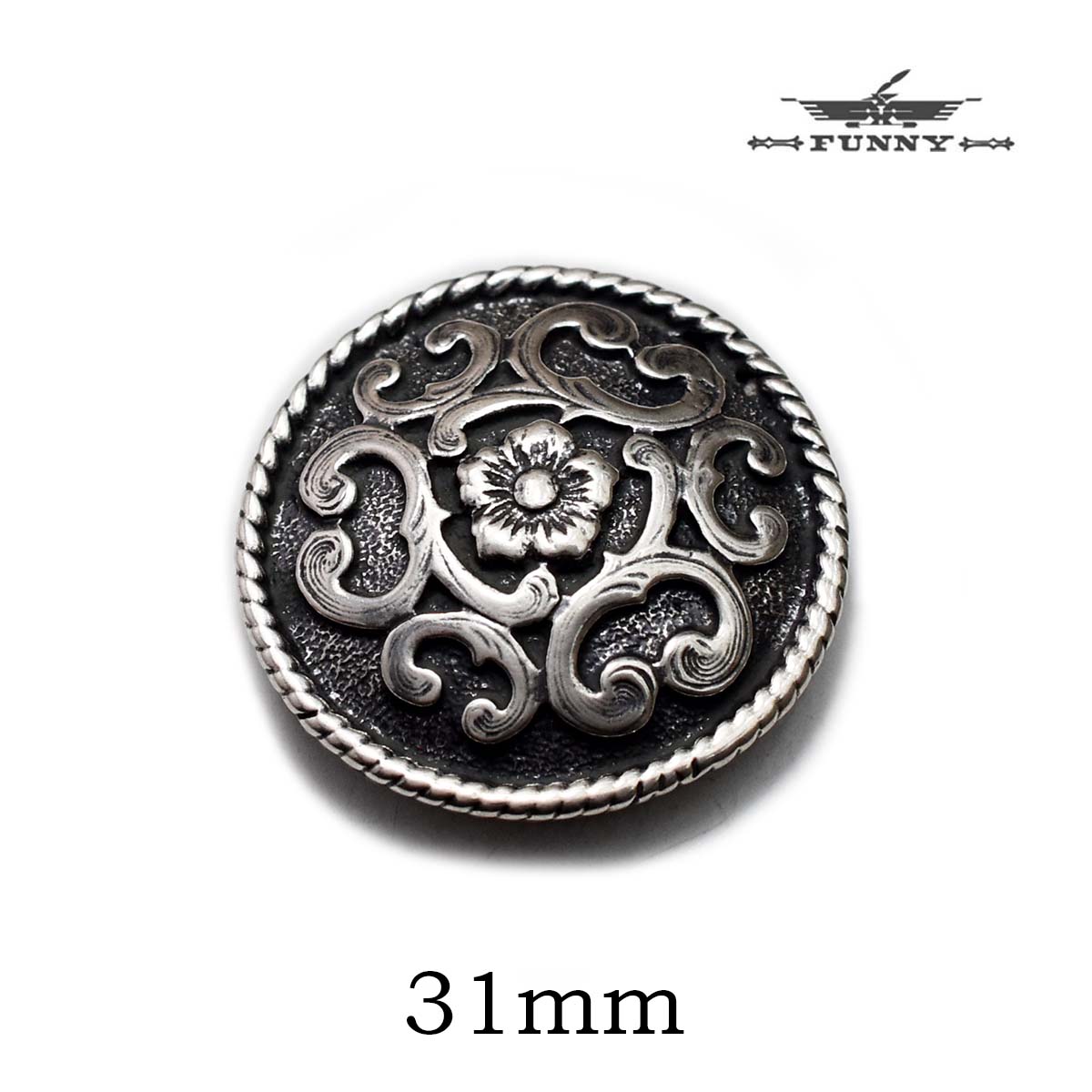 【FUNNY正規取扱店】【直径31mm】メンズ 財布 パーツ FUNNY ファニー コンチョ ネジ式 オーバレイコンチョ 31mm ウエスタン アクセサリー カ...