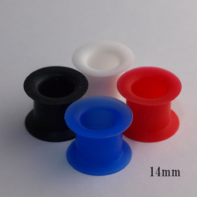 ボディピアス/シリコントンネル/14mm/ボディピ/ボディピアス/ボディーピアス/シリコン/フレッシュトンネル/Wフレア/ダブルフレア/ホワイト・ブラック・レッド・ブルー/【メール便可】