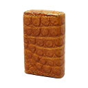 【ZIPPO正規取扱店】革巻き ZIPPO オイルライター ジッポー 本革 レザー ワニ革 クロコダイル キャメル 喫煙具 ハンドメイド レザークラフト インサイドユニット 名入れ 無料