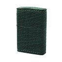 【ZIPPO正規取扱店】国内唯一のエコレザー認定鮫革 革巻き ZIPPO オイルライター ジッポー 本革 レザー 気仙沼産 シャークスキン 鮫革 グリーン 喫煙具 ハンドメイド レザークラフト インサイドユニット 名入れ 無料