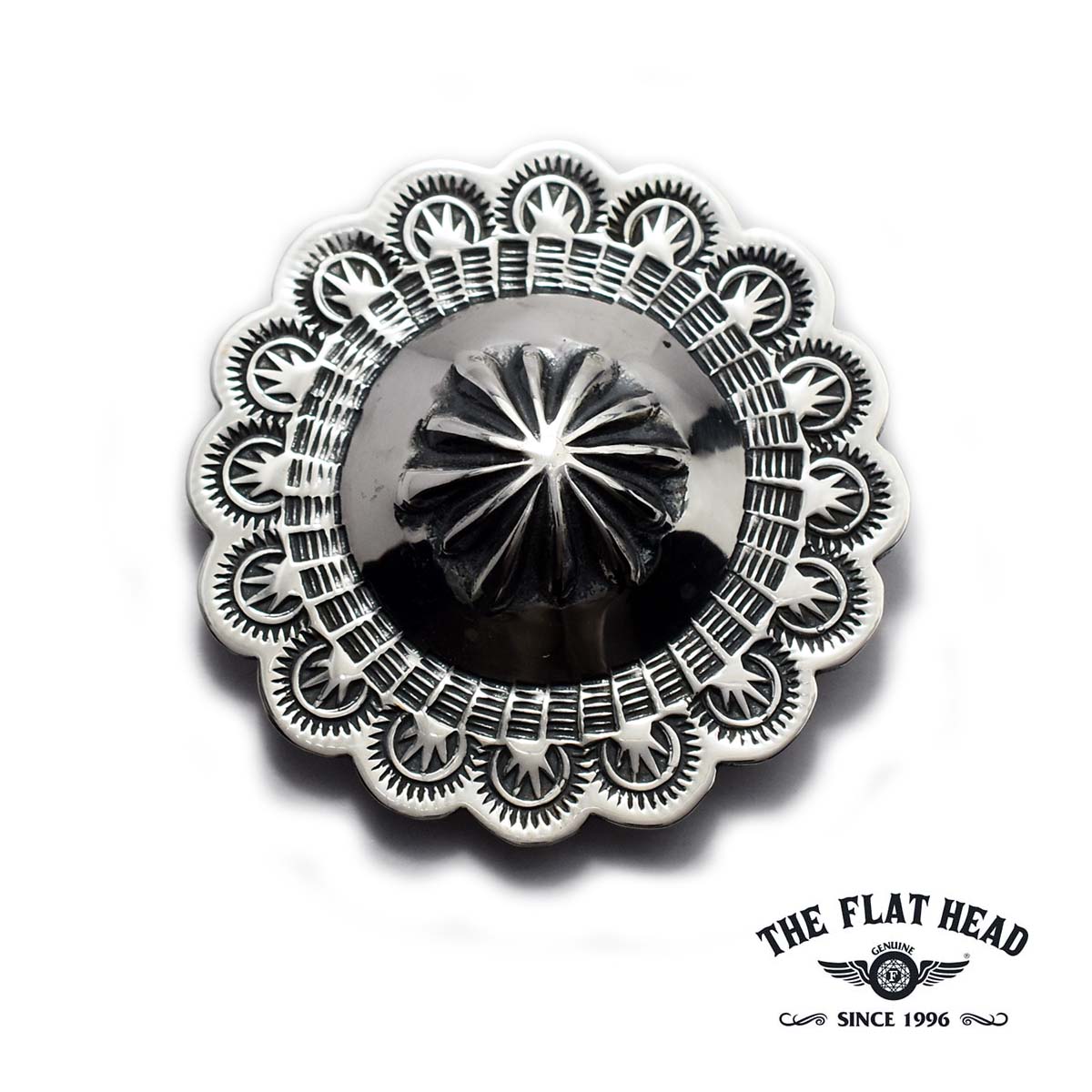 【THE FLAT HEAD 正規取扱店】【Lサイズ 直径40mm 大型コンチョ】フラットヘッド シルバーアクセサリー スタンプコンチョ ウォレット メンズ 財布 鞄 バッグ カスタムパーツ SVC-01 スターリング シルバー 925