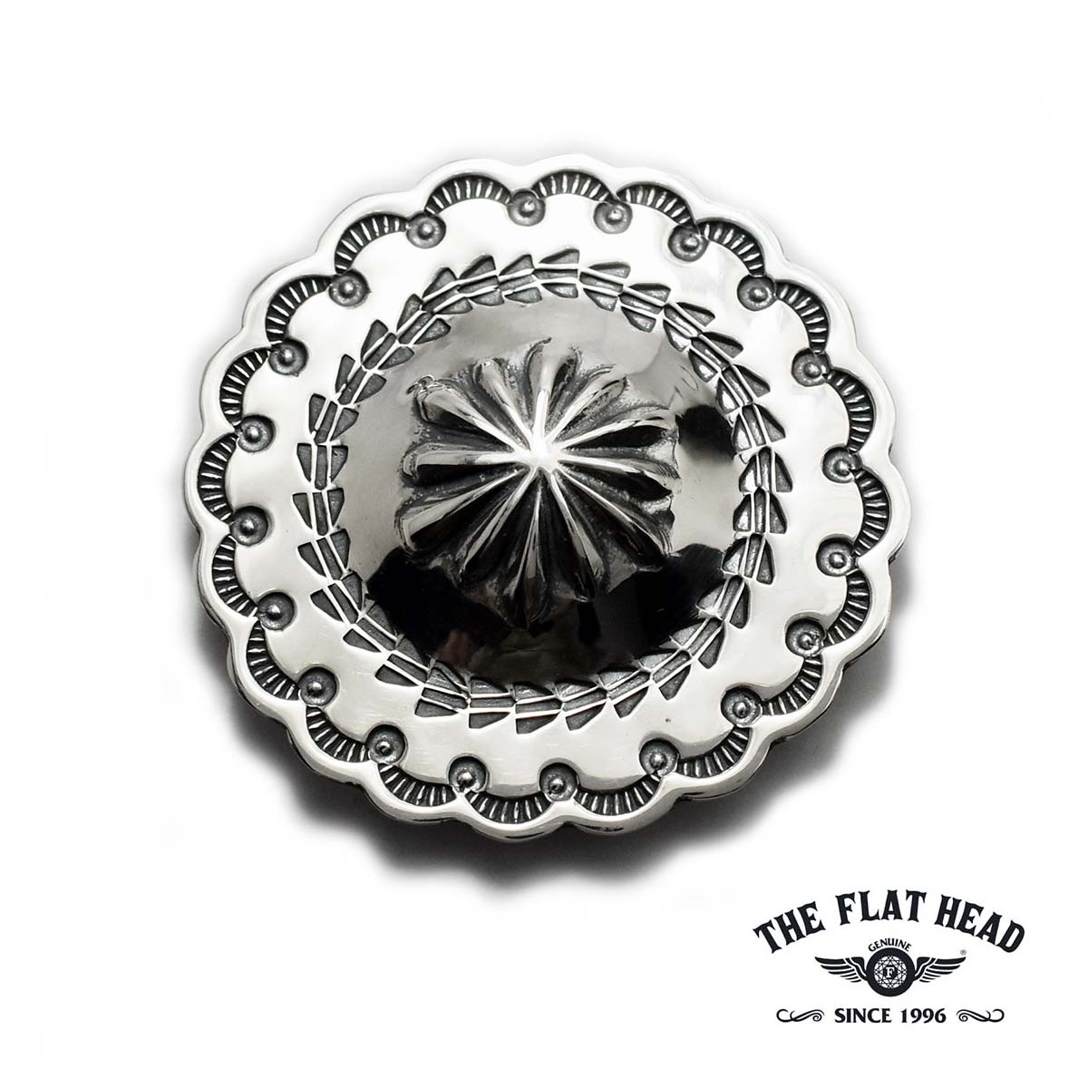 【THE FLAT HEAD 正規取扱店】【Lサイズ 直径40mm 大型コンチョ】フラットヘッド シルバーアクセサリー スタンプコンチョ ウォレット メンズ 財布 鞄 バッグ カスタムパーツ SVC-02 スターリング シルバー 925