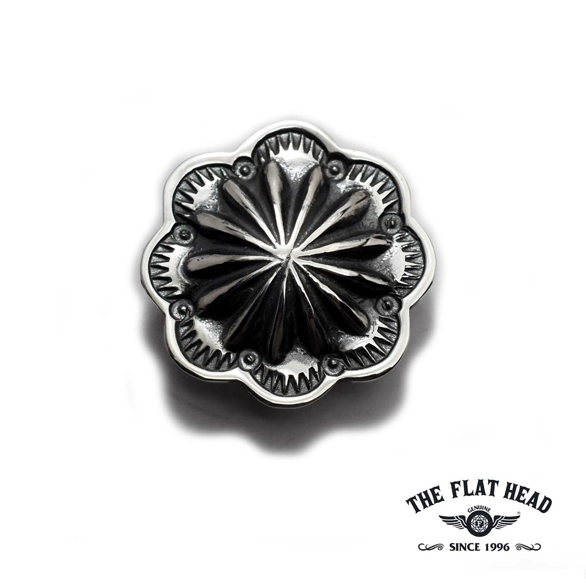 【THE FLAT HEAD 正規取扱店】【Sサイズ 直径25mm 小型コンチョ】フラットヘッド シルバーアクセサリー スタンプコンチョ ウォレット メンズ 財布 鞄 バッグ カスタムパーツ SVC-C スターリング シルバー 925