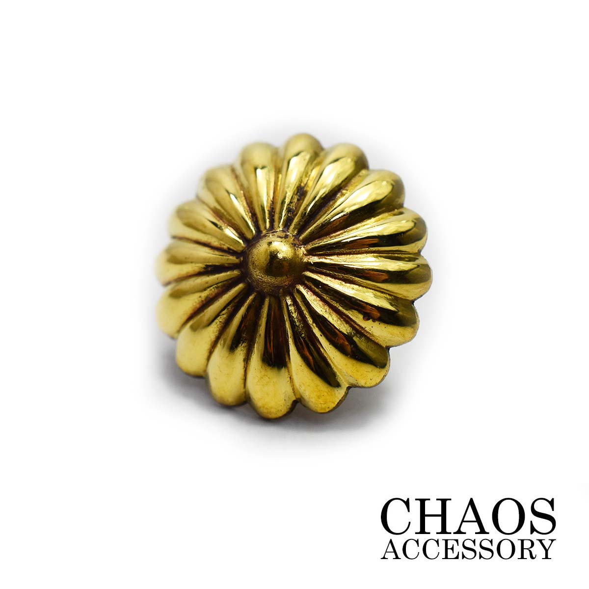 【直径18mm】ブラス 真鍮 コンチョ 菊花紋 キク アポロ コンチョ 18mm ブラスコンチョ ネジ式 ボタン アクセサリー 財布 真鍮 カスタムパーツ ライ...