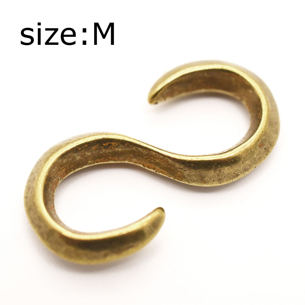 キーホルダー カスタムパーツ≪日本製 ブラス製 真鍮 金具 鋳物 イモノ Sカン アキ Mサイズ≫真鍮 無垢　Brass ブラス 財布 キーフック キーホルダー ウォレットチェーン キーチェーン ブレスレット カスタムパーツ