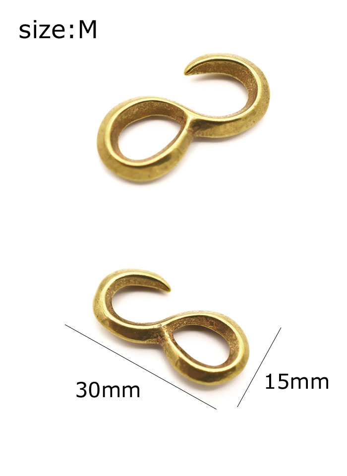 キーホルダー カスタムパーツ≪日本製 ブラス製 真鍮 金具 鋳物 イモノ Sカン トジ Mサイズ≫真鍮 無垢　Brass ブラス 財布 キーフック キーホルダー ウォレットチェーン キーチェーン ブレスレット カスタムパーツ