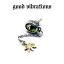 【good vibrations 正規取扱店】【送料無料】シルバーアクセサリー ピアス 片耳 メンズ ブランド グッドバイブレーションズ ペリドット 天然石 麻の葉 大麻草 マリファナ レディース ピアス スタッド スターリング シルバー 925 純銀