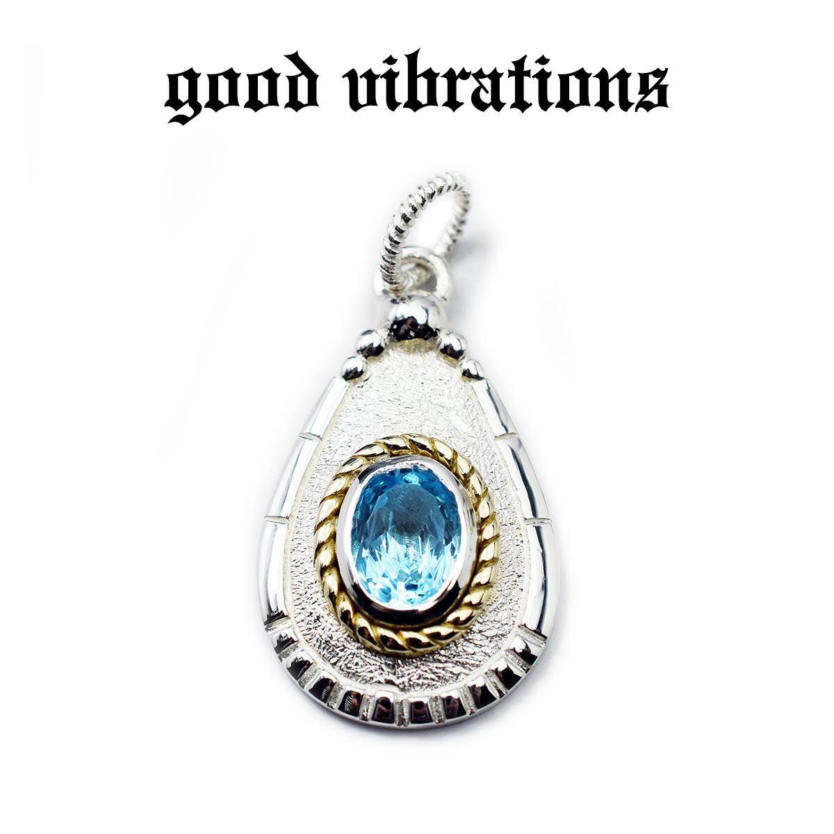 【good vibrations 正規取扱店】【大粒 9×6mm】【淡いブルーの煌めき】グッドバイブレーションズ 天然石 スイスブルートパーズ ネイティブアメリ...